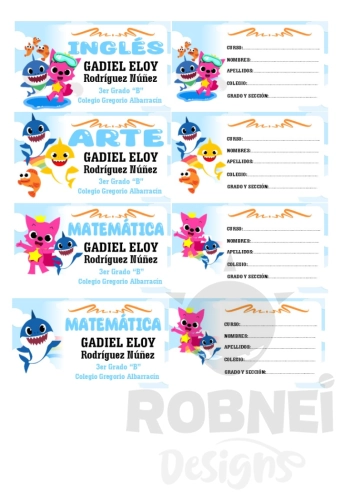 Baby Shark Etiqueta